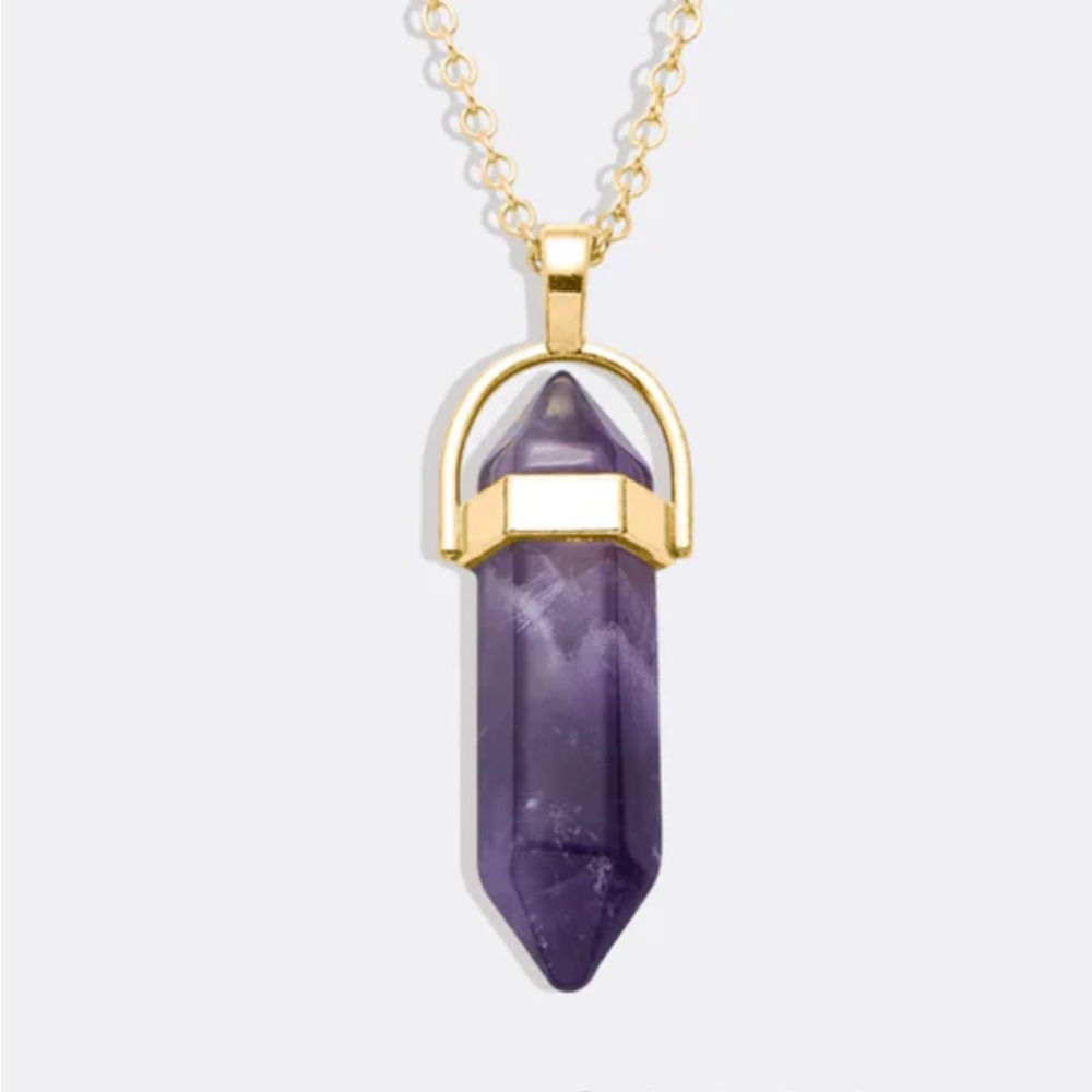 Mint & Lily Amethyst Gemstone Point Necklace